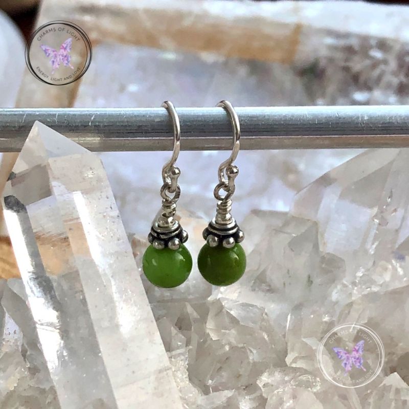 Chrysoprase Silver Earrings